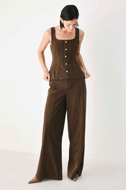 SWEETEST IN SIGHT BROWN PEPLUM TOP