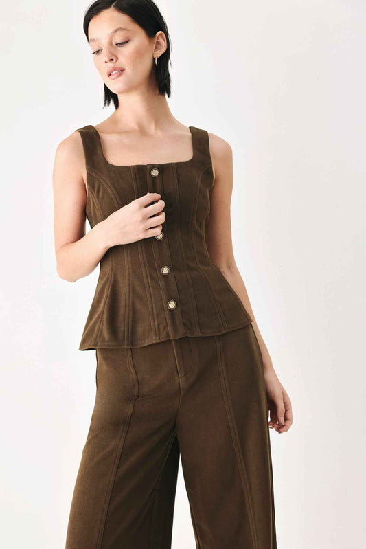 SWEETEST IN SIGHT BROWN PEPLUM TOP