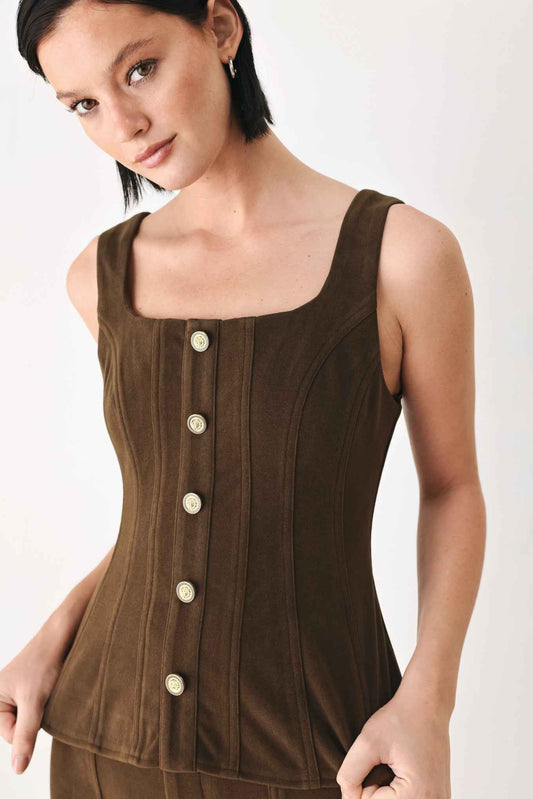 SWEETEST IN SIGHT BROWN PEPLUM TOP