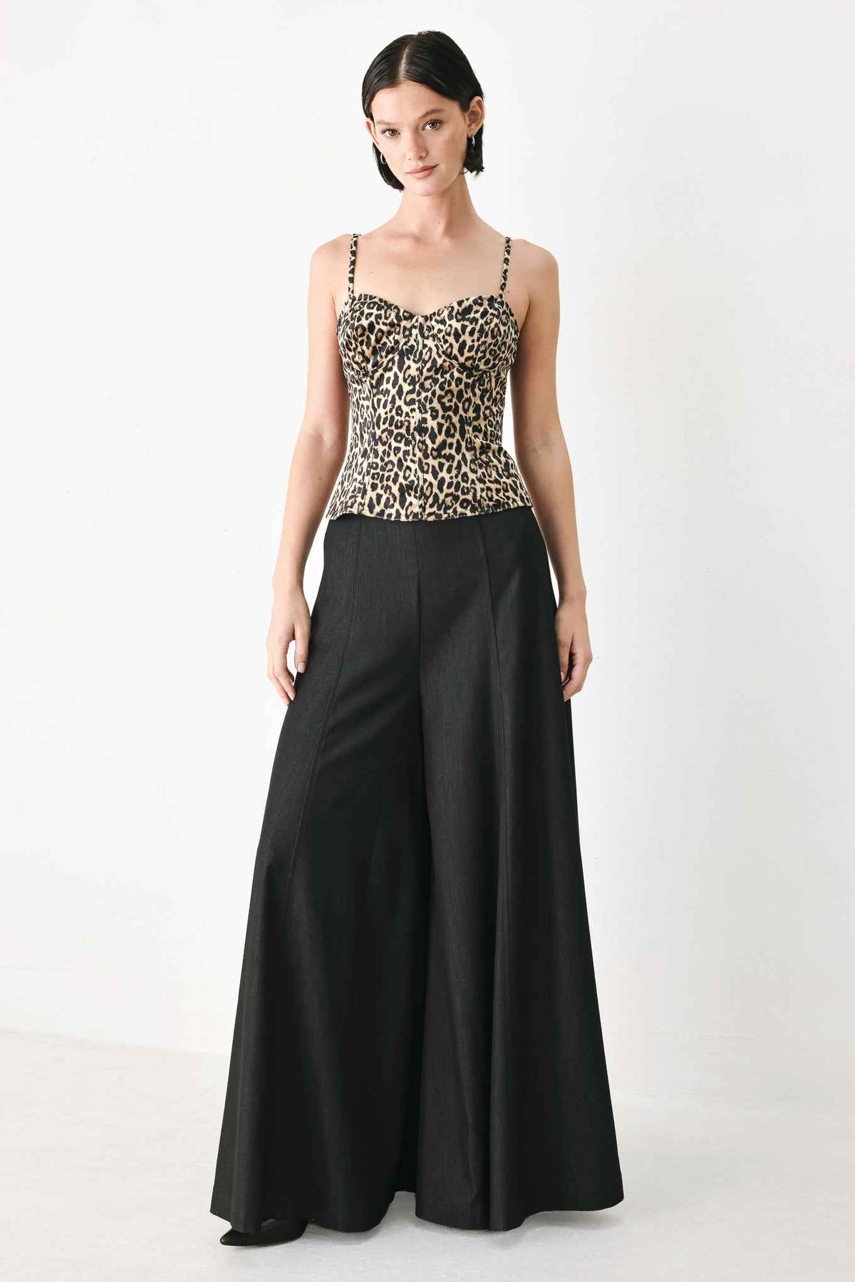 WILD SPOT BUSTIER WOVEN TOP