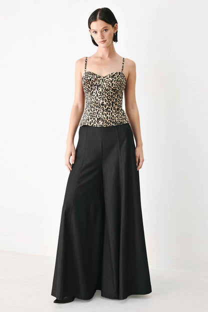 WILD SPOT BUSTIER WOVEN TOP