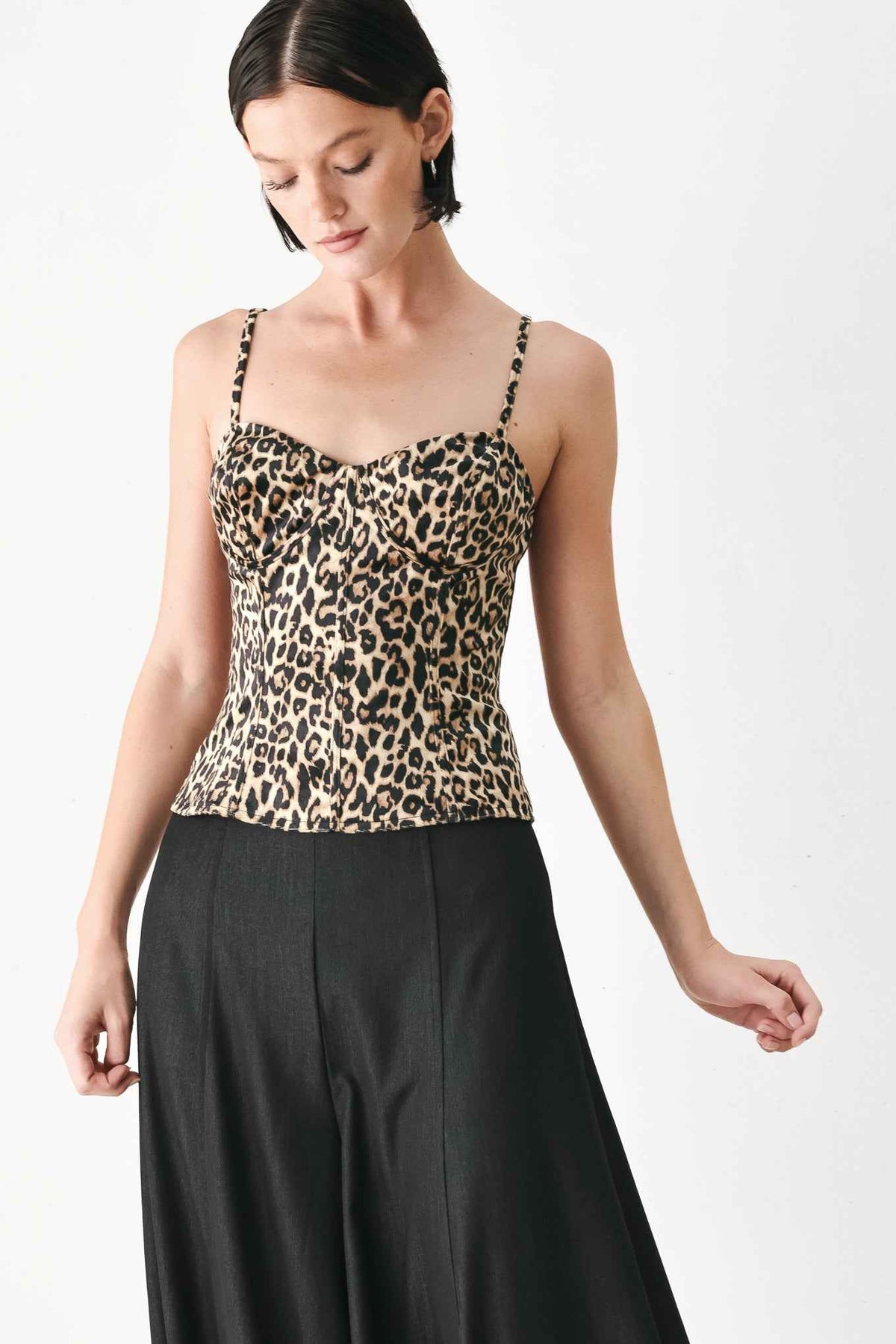 WILD SPOT BUSTIER WOVEN TOP