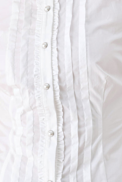 REGENCY PINTUCK LONG-SLEEVE WOVEN TOP