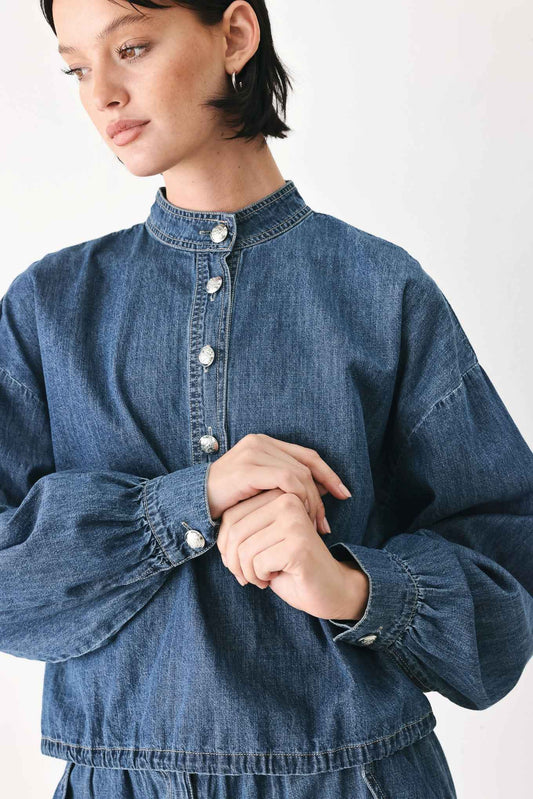 INDIGO COMFORT LINE DENIM TOP