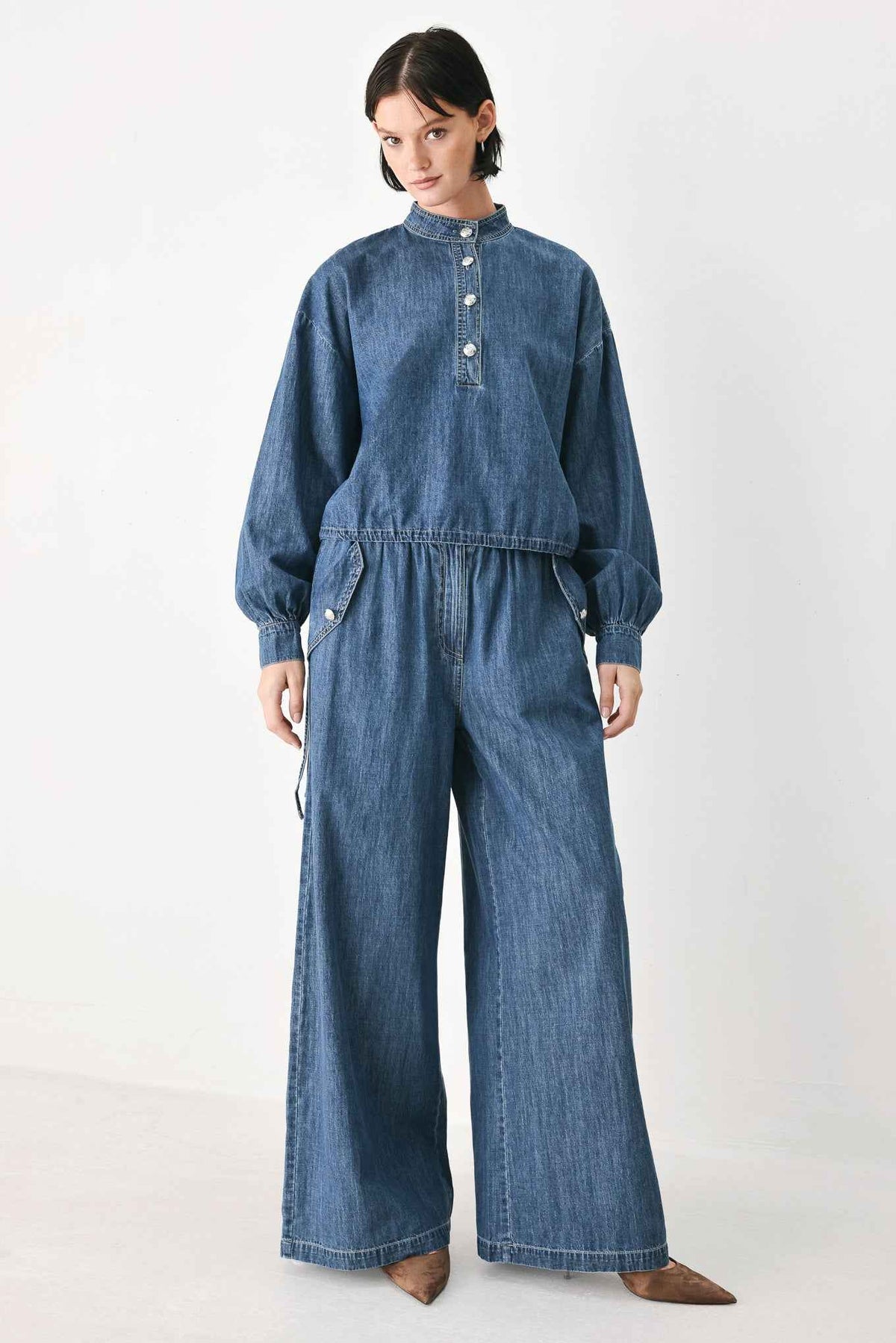 INDIGO COMFORT LINE DENIM TOP