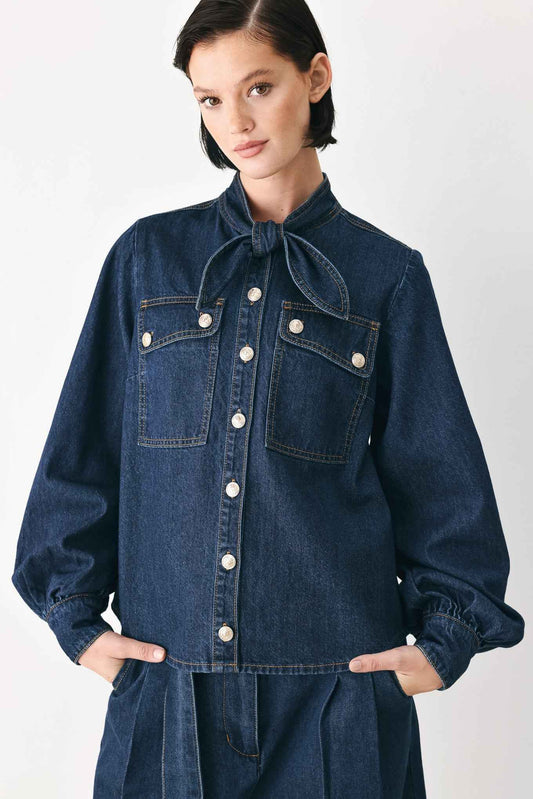 DEEP INDIGO MODERN MUSE DENIM TOP