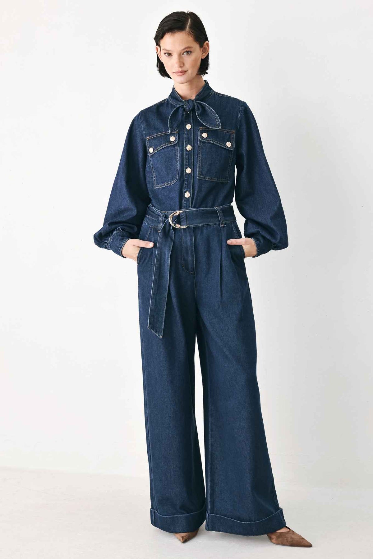 DEEP INDIGO MODERN MUSE DENIM TOP