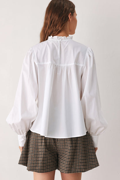 PORCELAIN VINTAGE INSPIRE WOVEN TOP