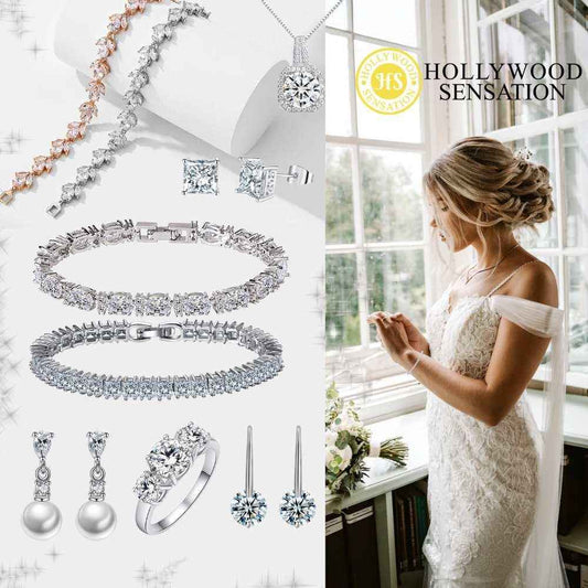 Faux Pearl Necklace and Earring Set-Pearl Necklace Set-Bridal Jewelry Sets