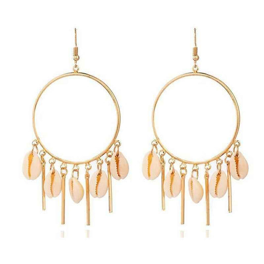 Chandelier Hoop Earrings with Puka Seashells