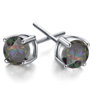 Half Carat Round Cut Topaz Stud Earrings