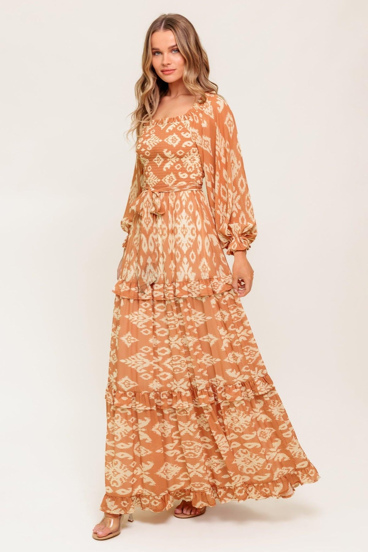 COSMOPOLITAN ELEGANCE WOVEN MAXI DRESS