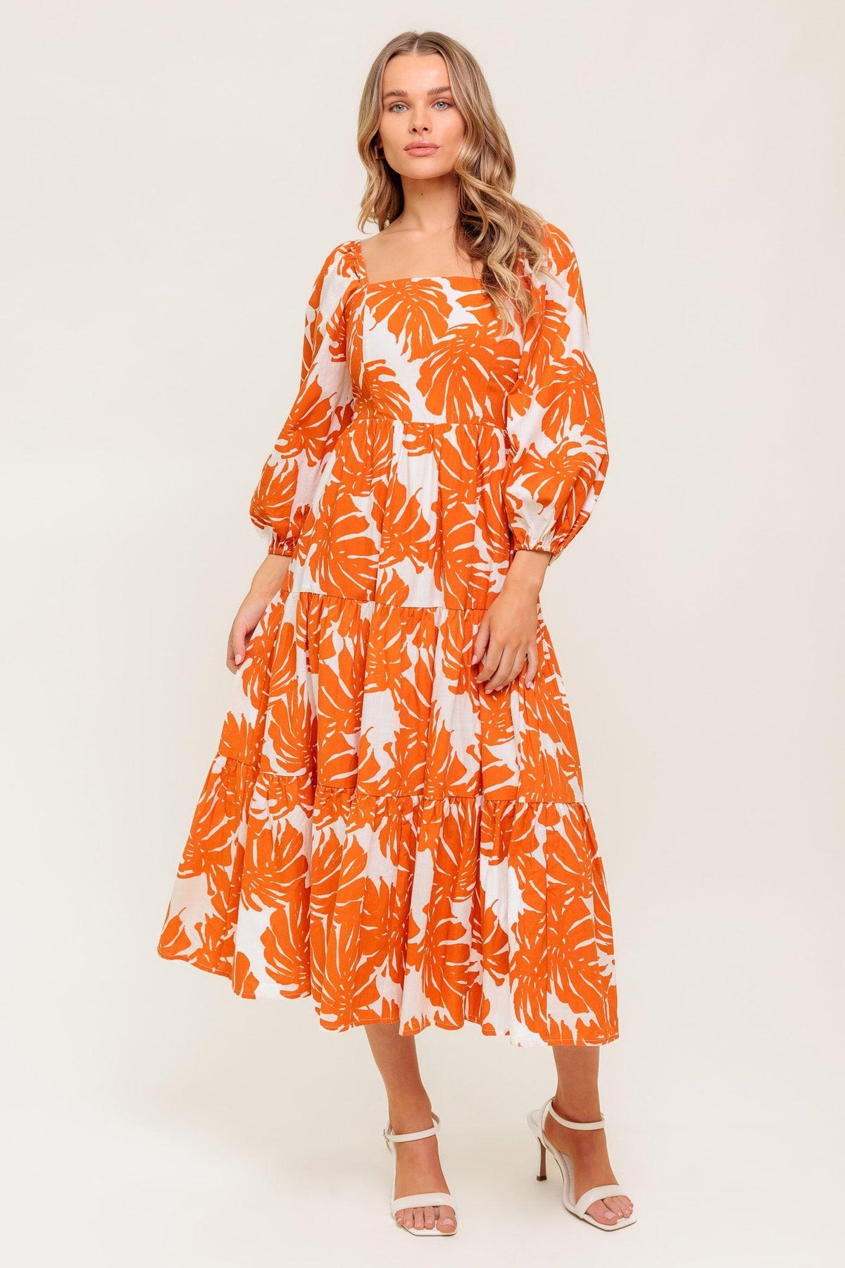 ALL THE DRAMA WOVEN MIDI DRESS