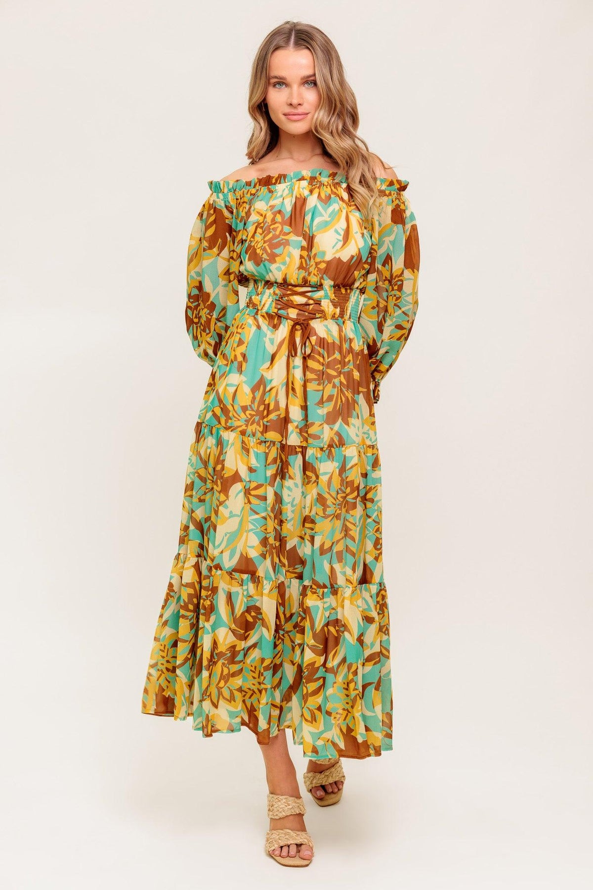 VESTIDO MIDI TEJIDO THENA SECRET GARDEN