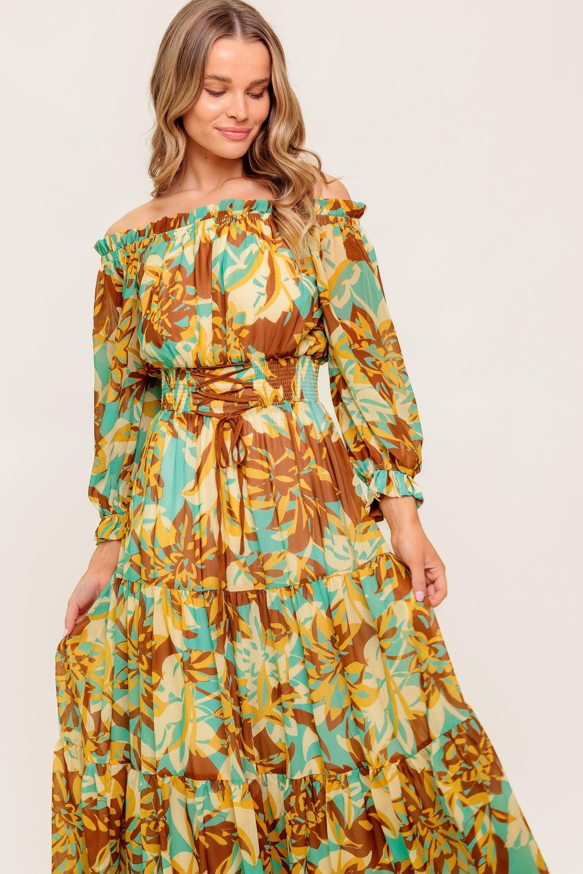 VESTIDO MIDI TEJIDO THENA SECRET GARDEN