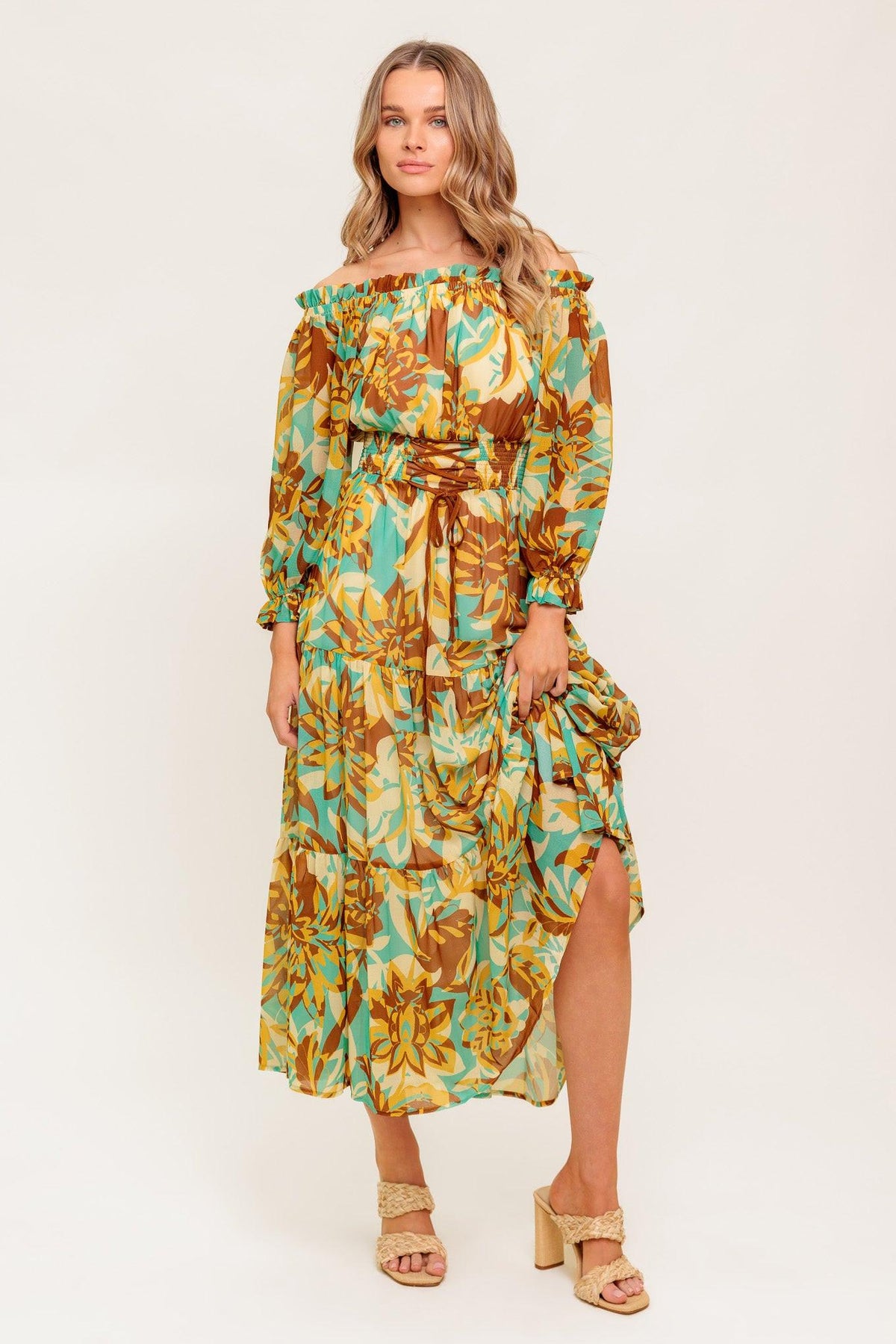 VESTIDO MIDI TEJIDO THENA SECRET GARDEN