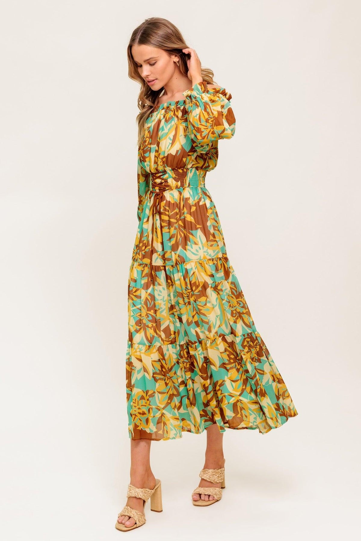 VESTIDO MIDI TEJIDO THENA SECRET GARDEN