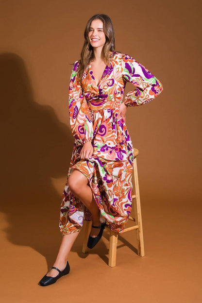 BLOSSOM BEAUTY WOVEN MIDI DRESS