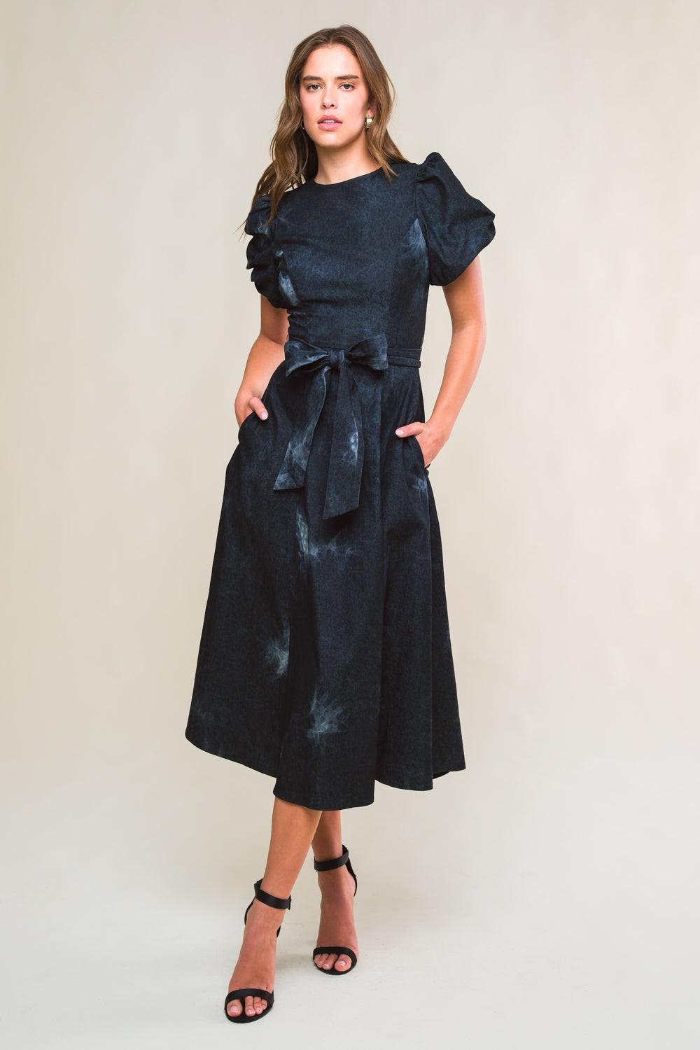 VESTIDO MIDI DE SEDA CRUZADA GARDEN GRACE