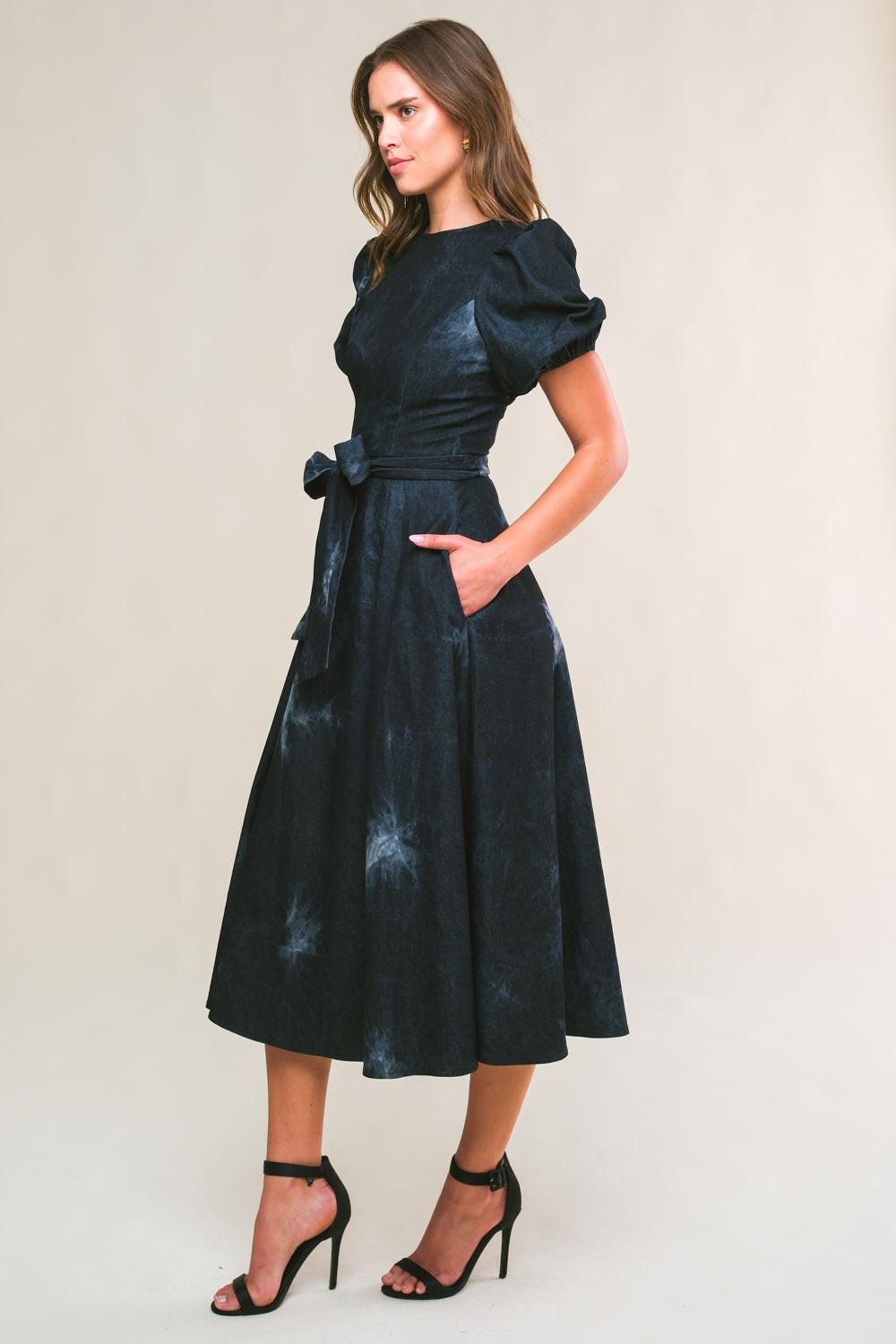 VESTIDO MIDI DE SEDA CRUZADA GARDEN GRACE