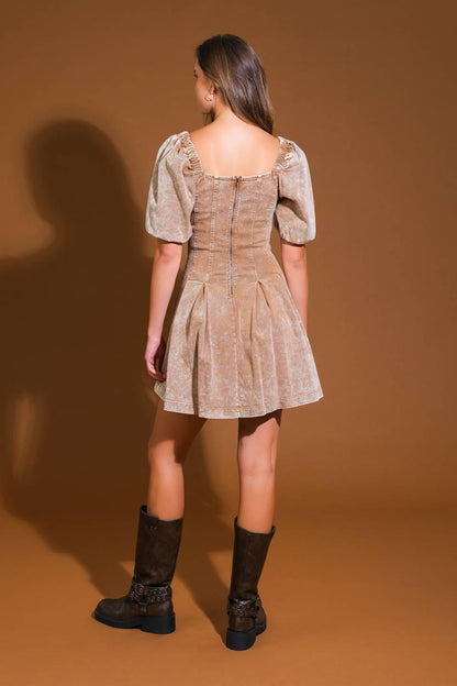URBAN SOPHISTICATION TWILL MINI DRESS