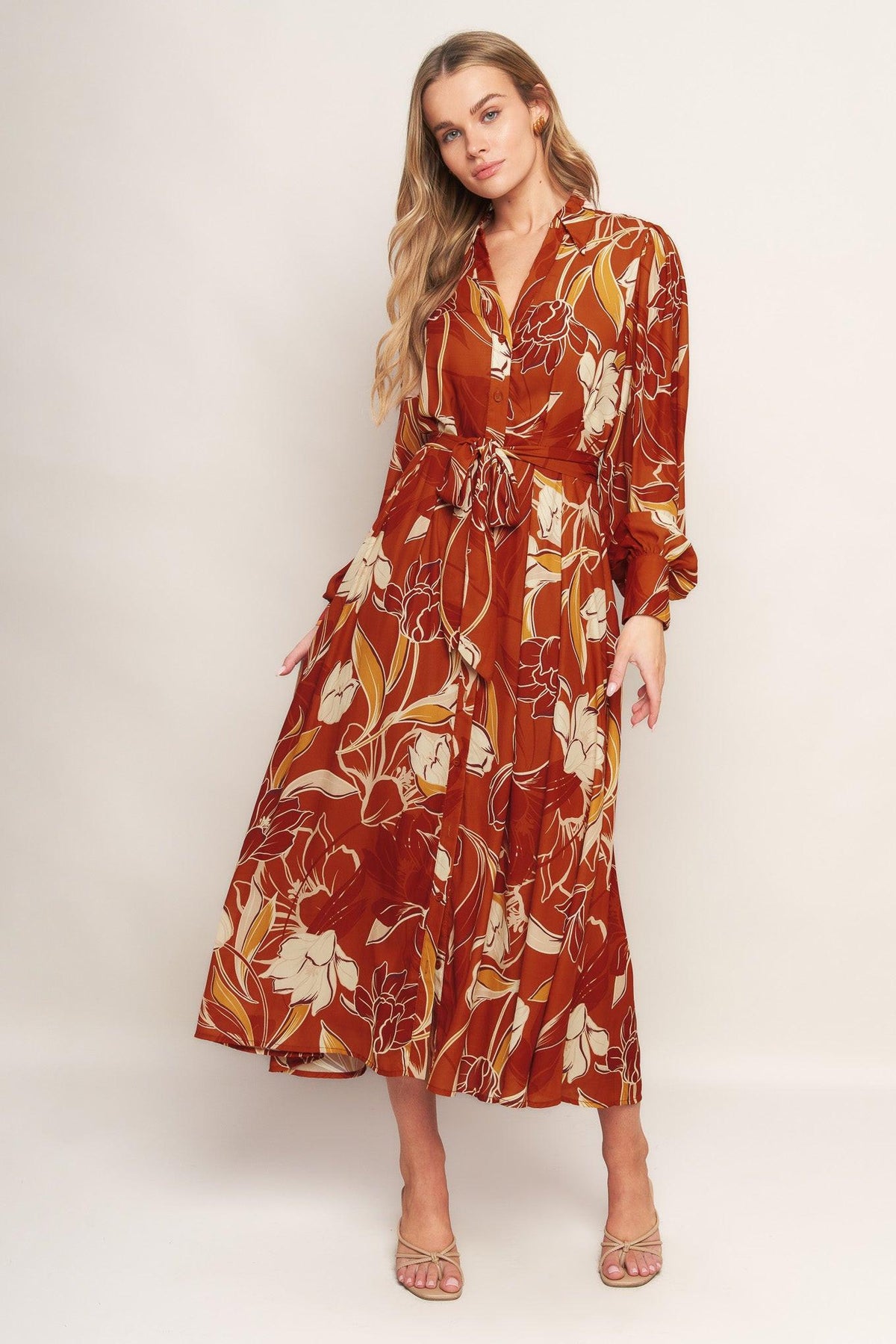 VESTIDO MIDI TEJIDO "RESPLANDOR FLORAL"