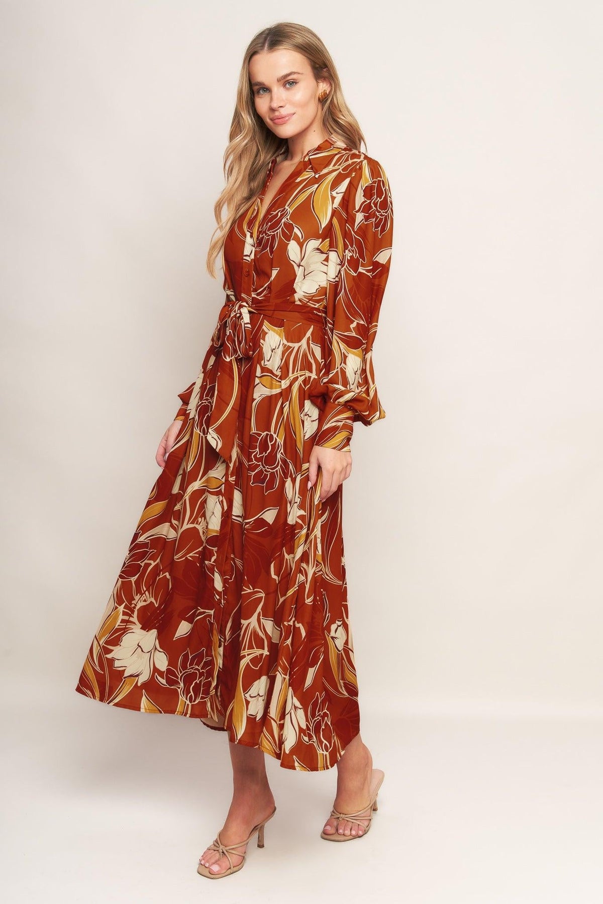 VESTIDO MIDI TEJIDO "RESPLANDOR FLORAL"