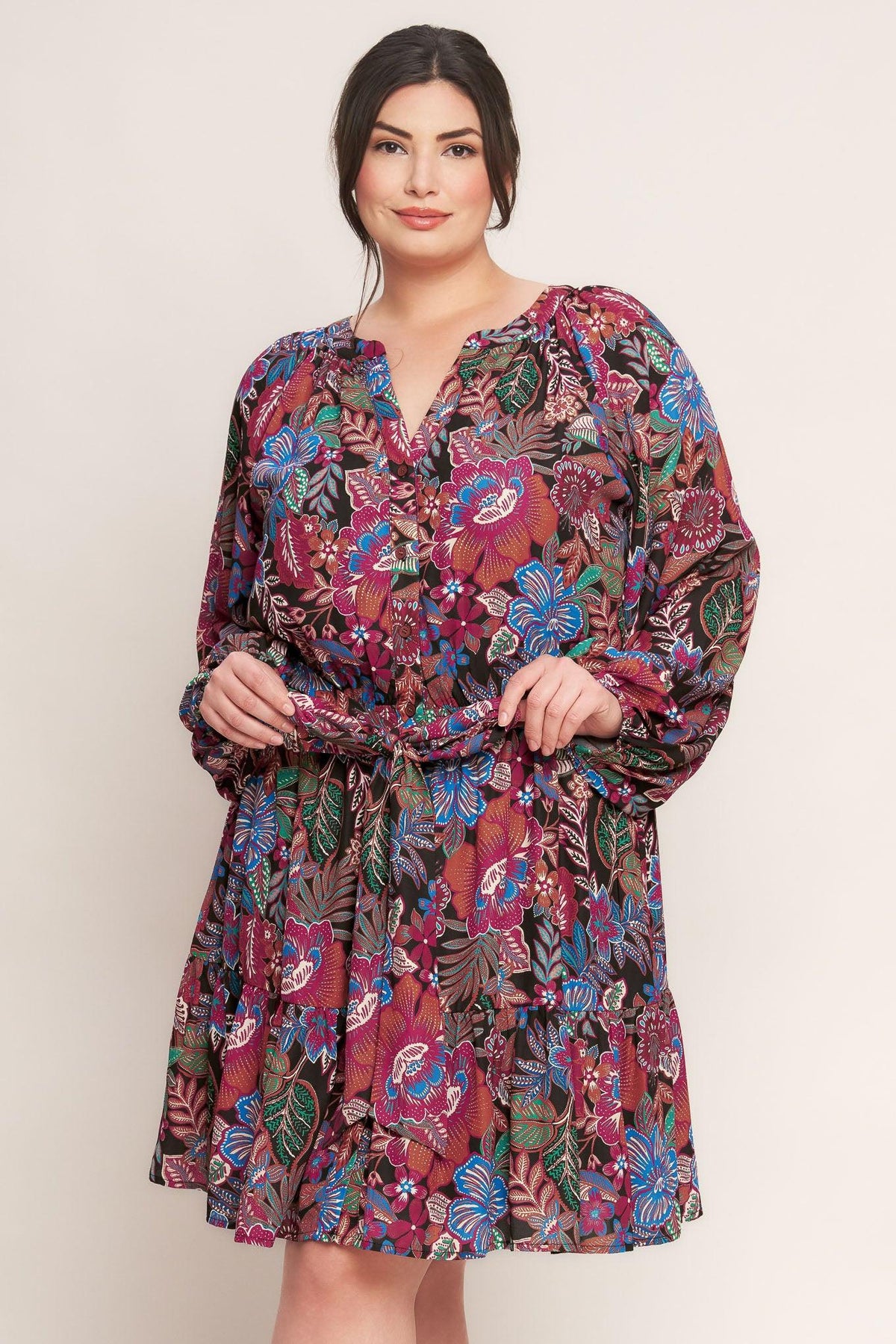 FLORAL BLISS WOVEN MINI DRESS
