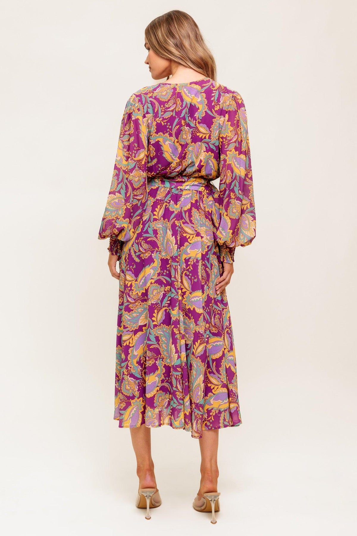 GOING WITH ELEGANCE WOVEN MIDI DRESS