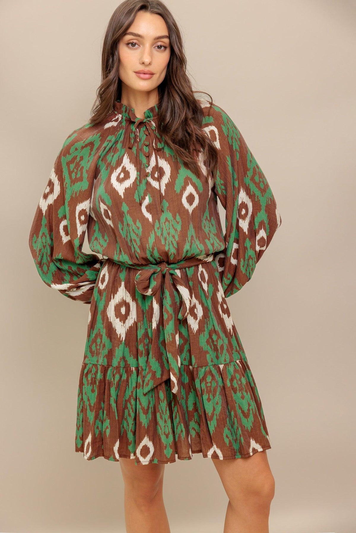 WILD TERRACOTTA WOVEN MINI DRESS