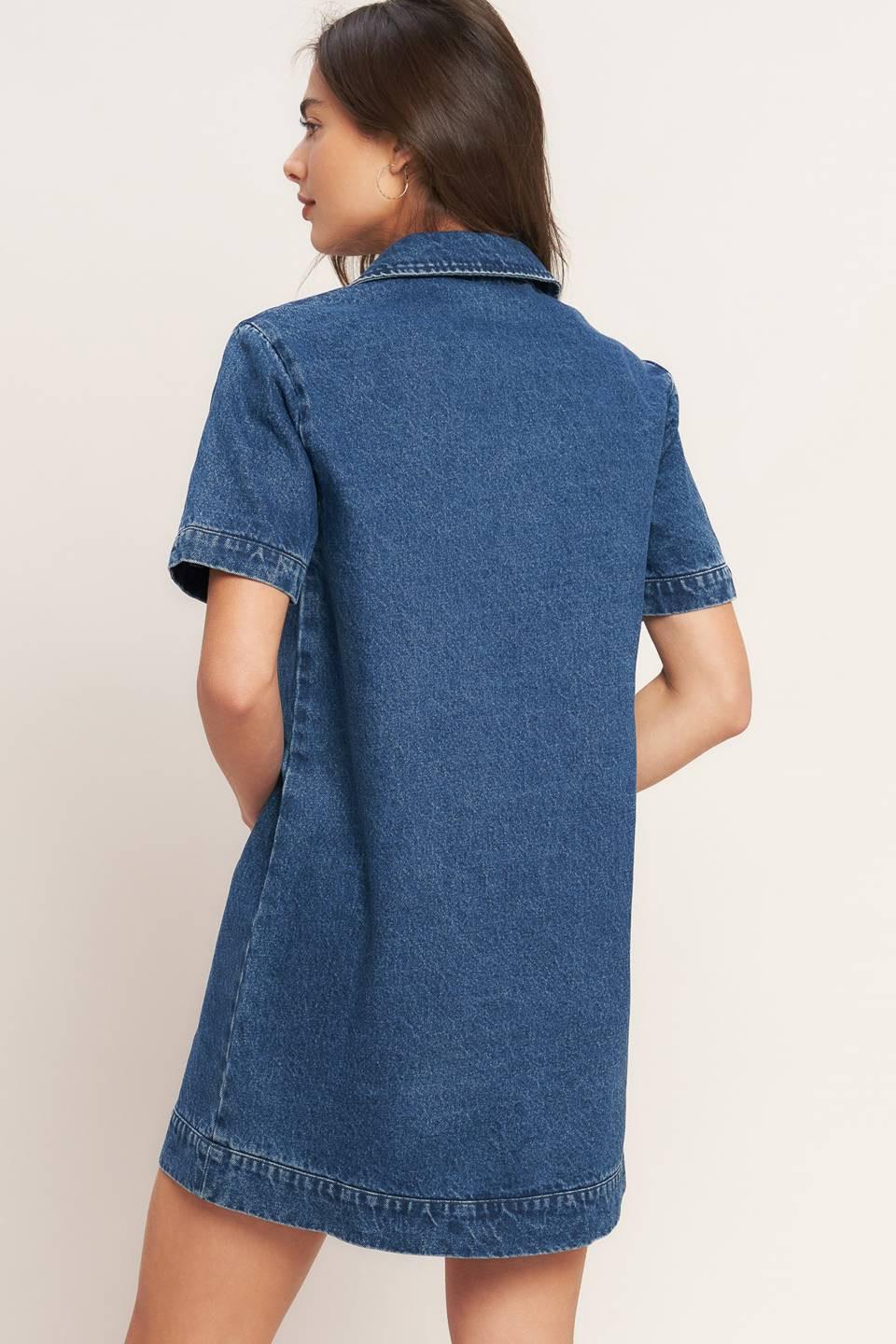 VESTIDO MINI DE DENIM AZUL