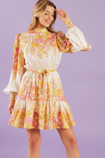 IVORY/PINK FLORAL