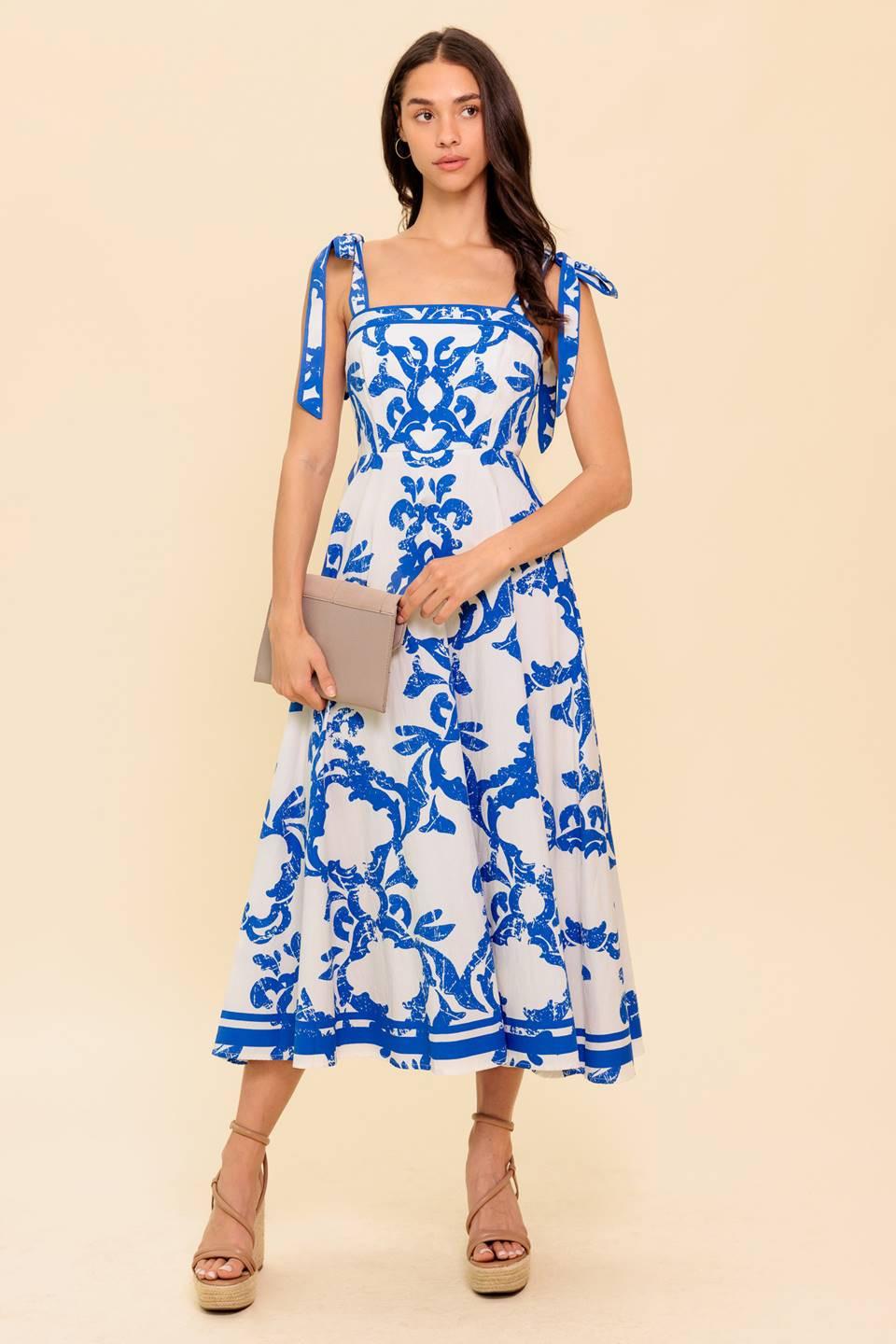 ADAIR PASSPORT TO THE SUN WOVEN MIDI DRESS