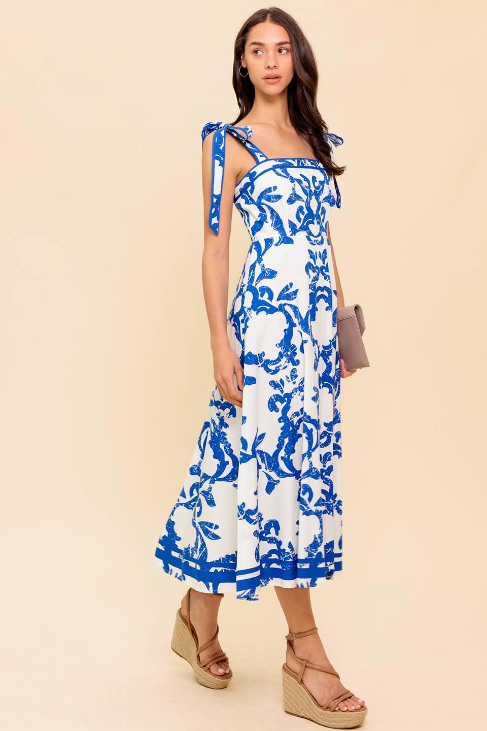 ADAIR PASSPORT TO THE SUN WOVEN MIDI DRESS