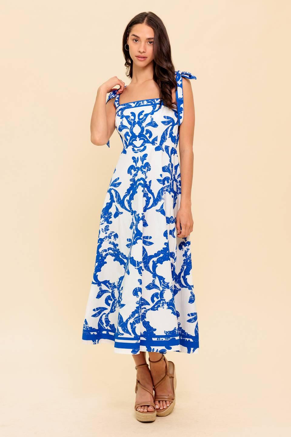 ADAIR PASSPORT TO THE SUN WOVEN MIDI DRESS
