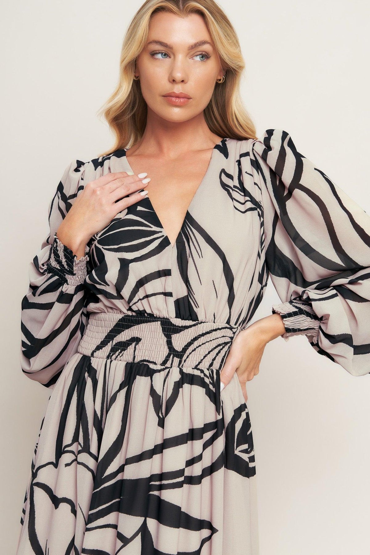 DANCING DEWDROPS WOVEN MAXI DRESS