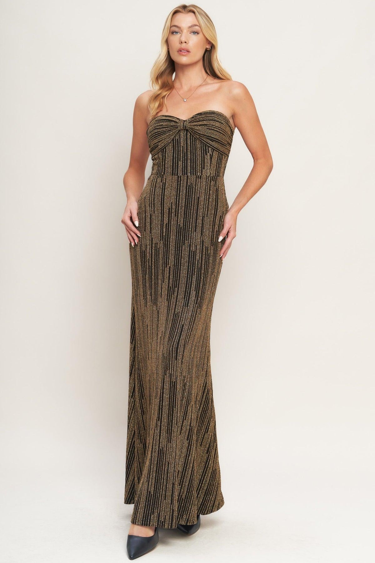 VESTIDO LARGO METALIZADO TEJIDO SACRED PROMISES