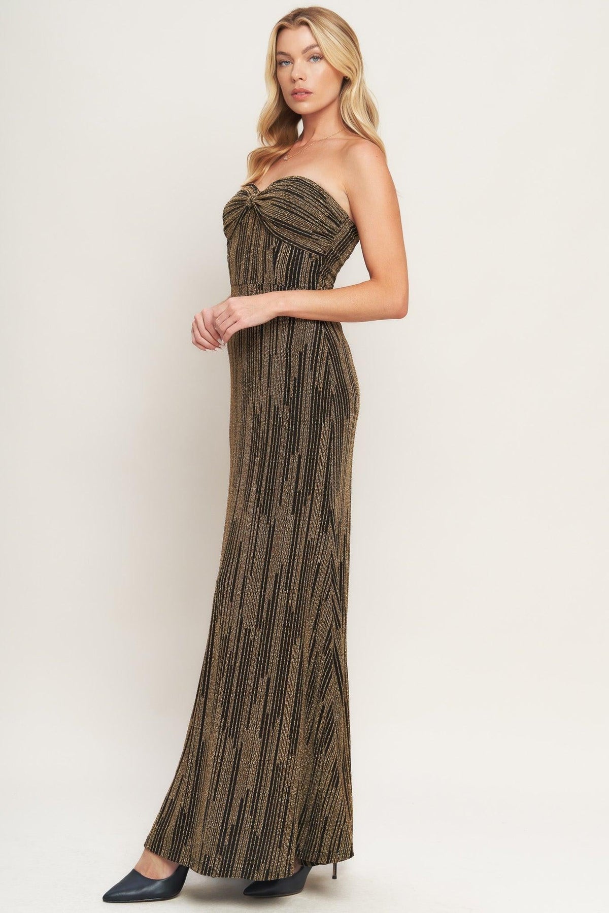 VESTIDO LARGO METALIZADO TEJIDO SACRED PROMISES