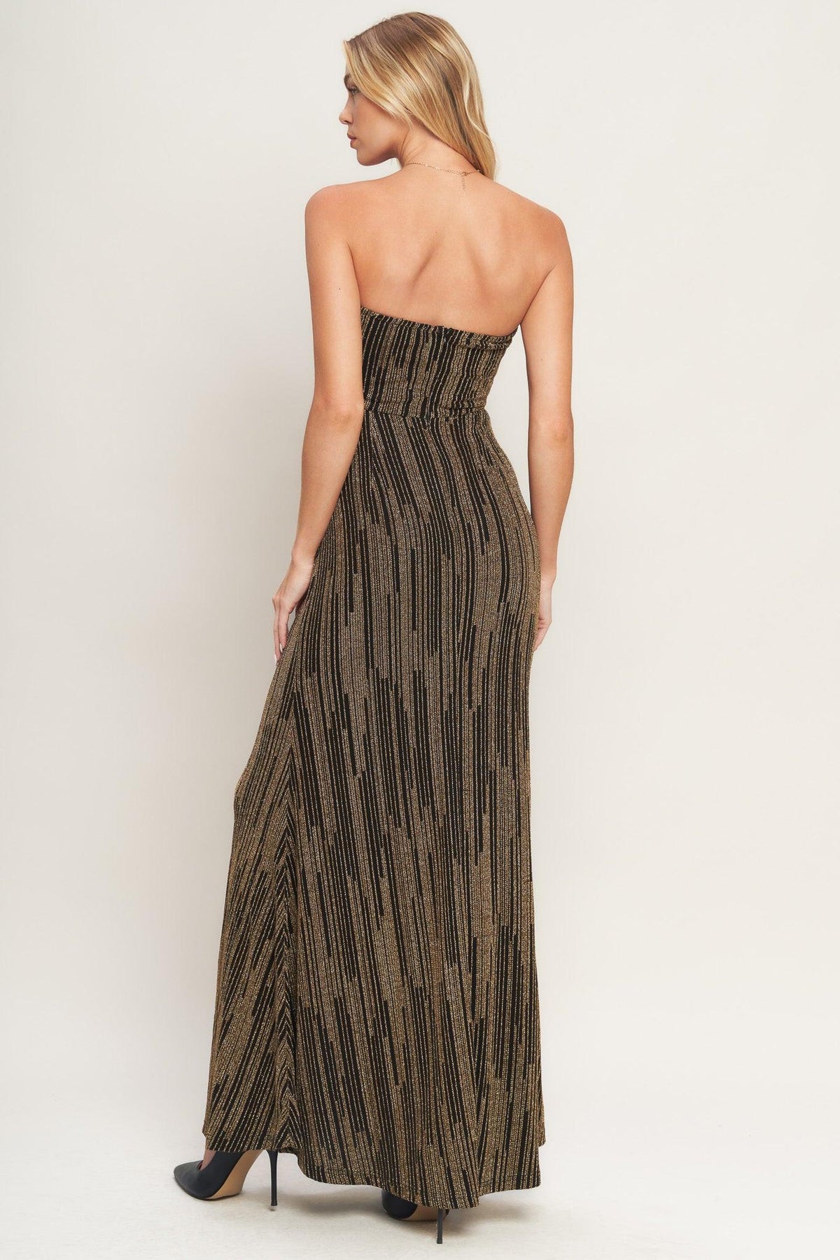 VESTIDO LARGO METALIZADO TEJIDO SACRED PROMISES