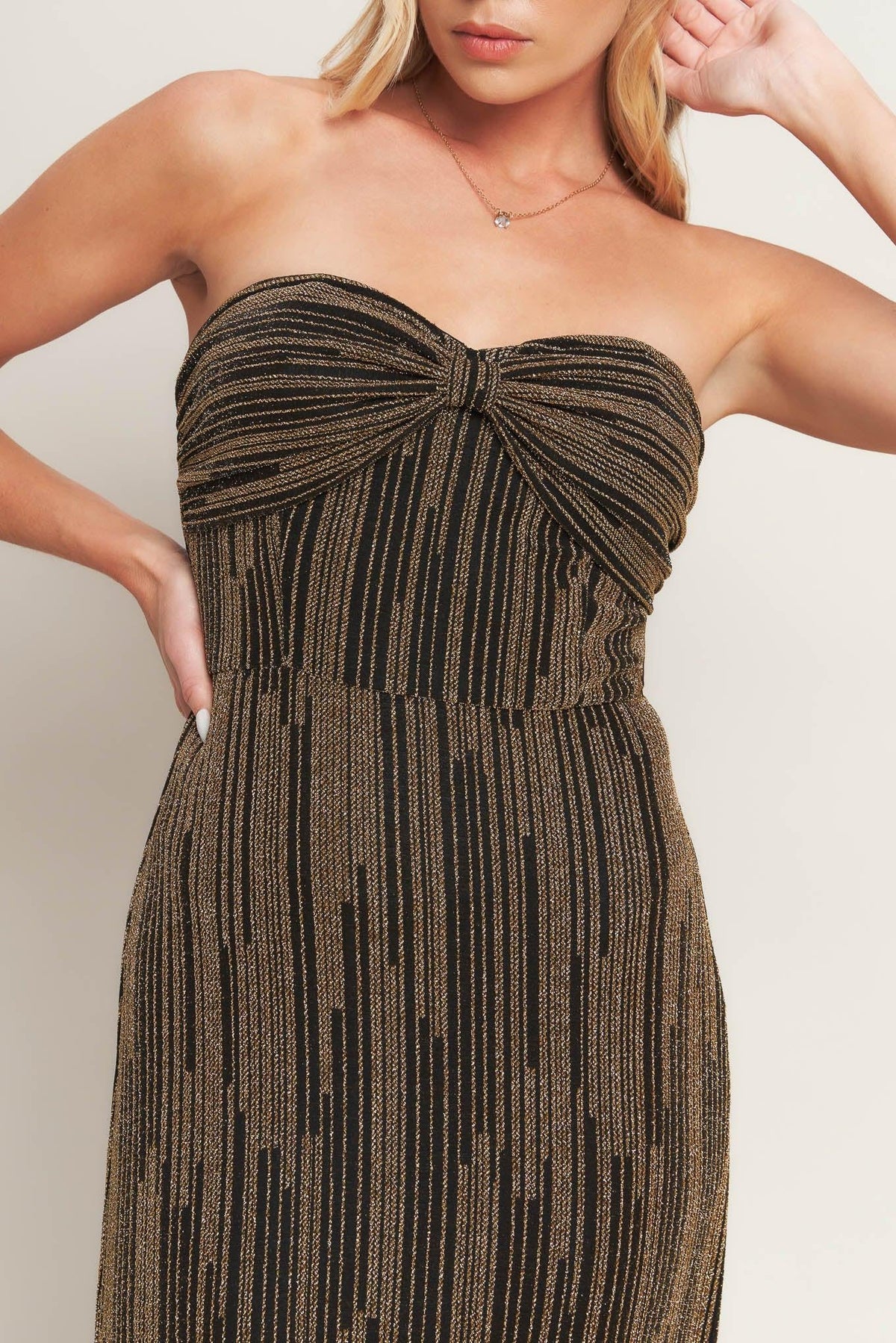 VESTIDO LARGO METALIZADO TEJIDO SACRED PROMISES