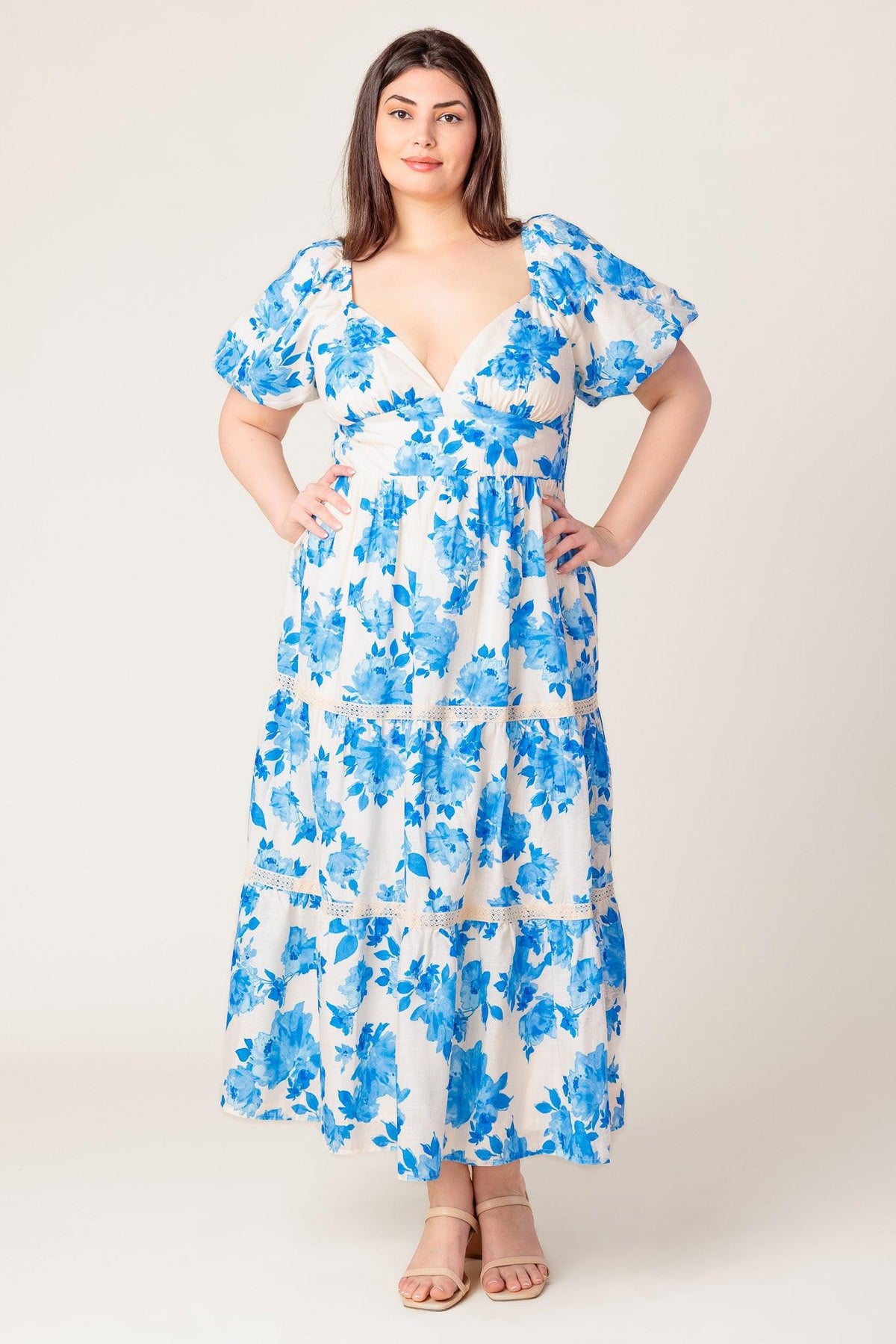 BLOOMING DAY WOVEN MIDI DRESS