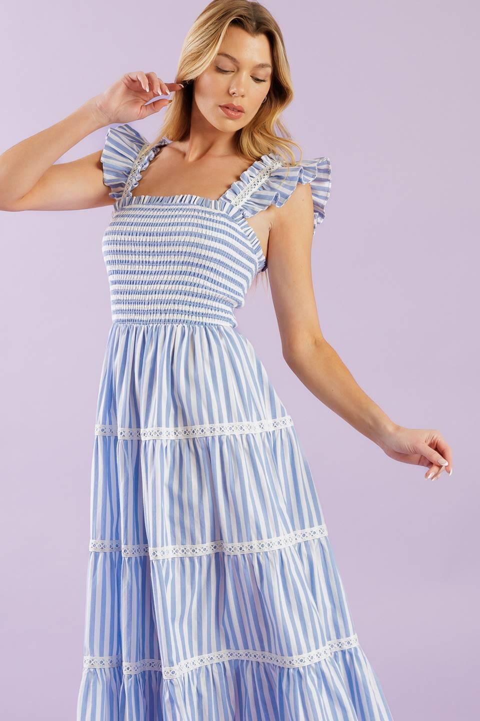 SWING OF THINGS WOVEN MIDI DRESS