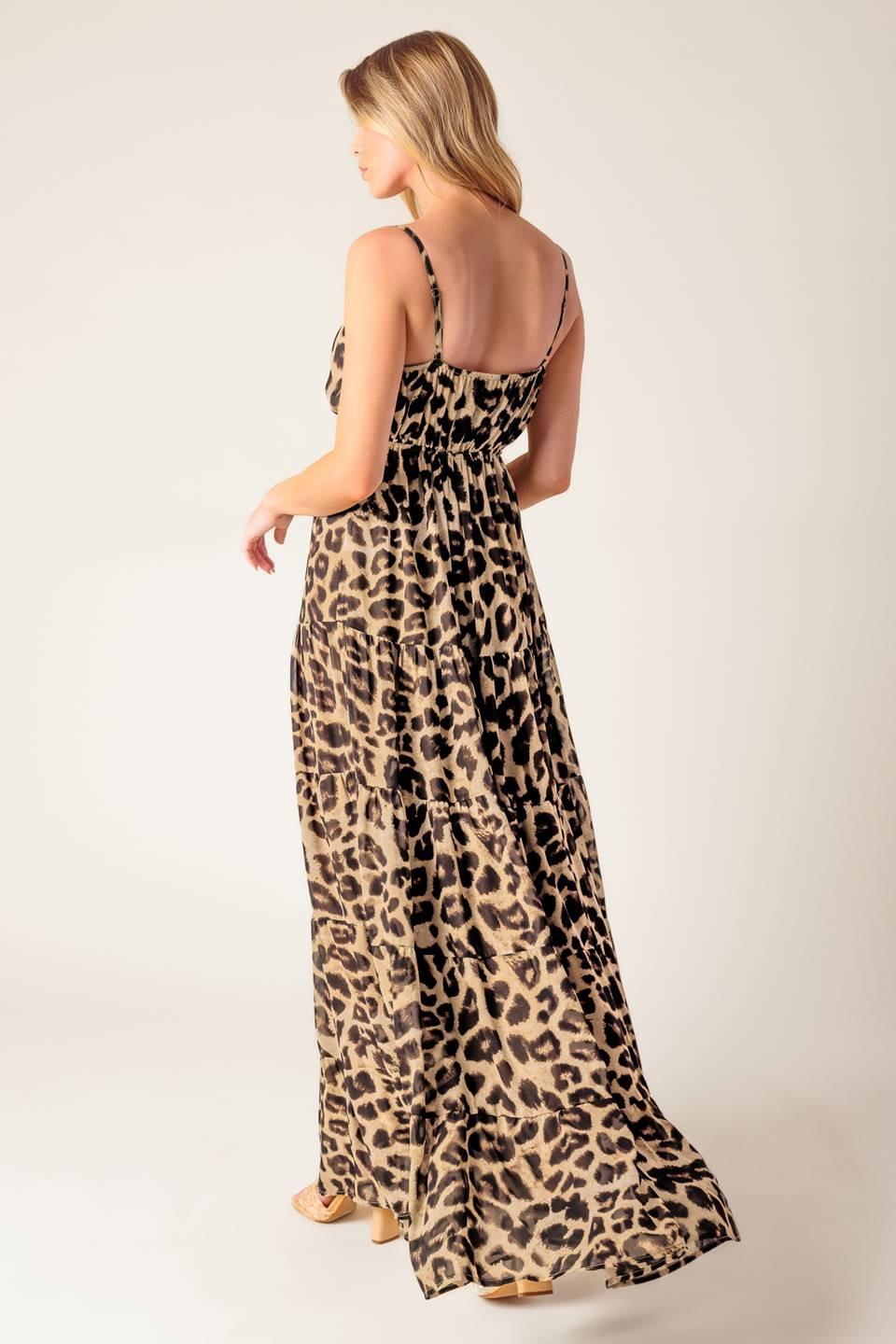 VESTIDO MAXI TEJIDO DE LEOPARDO BEACH BUM
