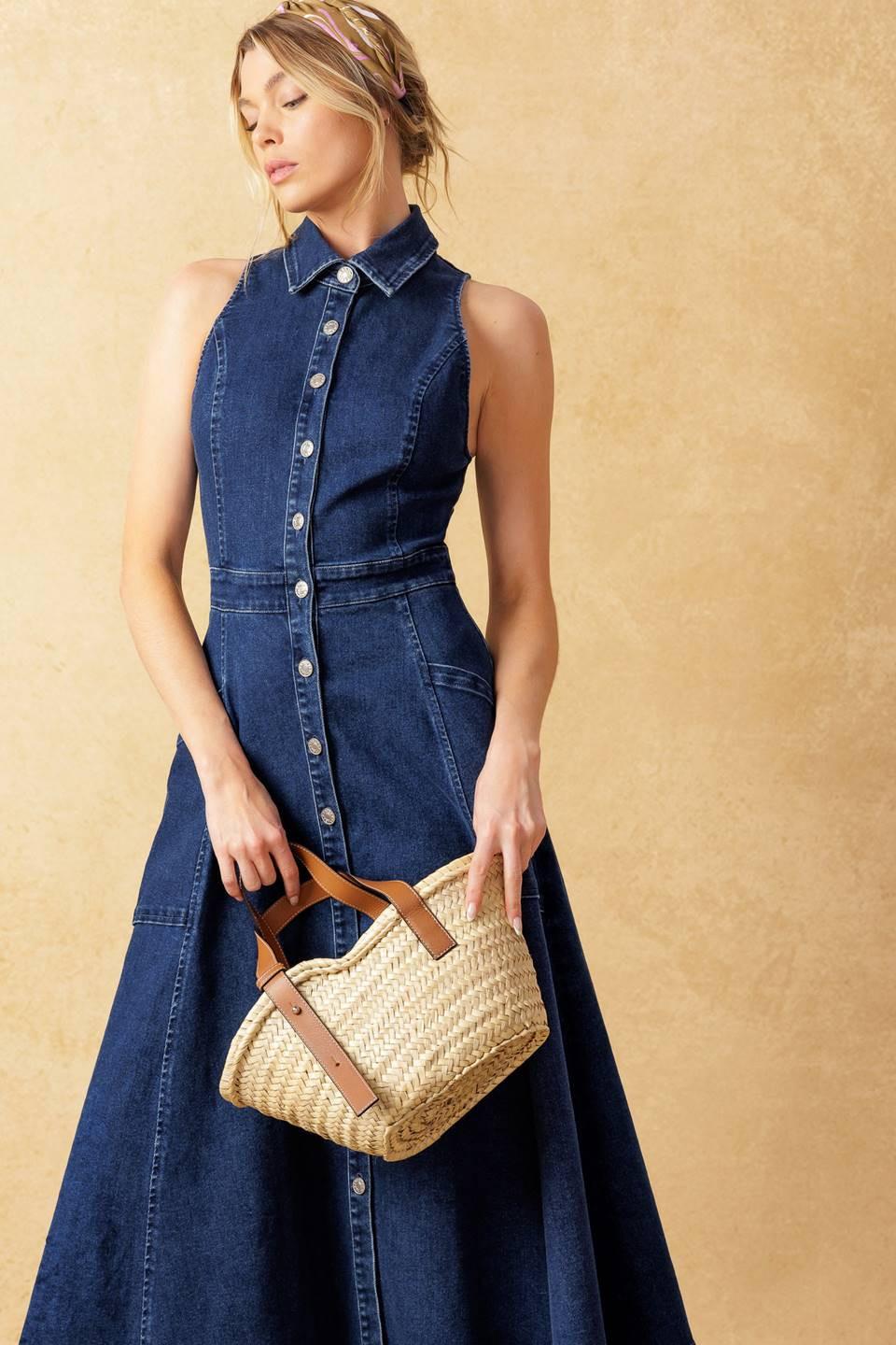 COOL GIRL DENIM MIDI DRESS