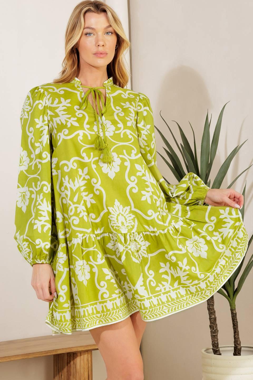 VESTIDO CORTO TEJIDO LIME CATCHING FLIGHTS