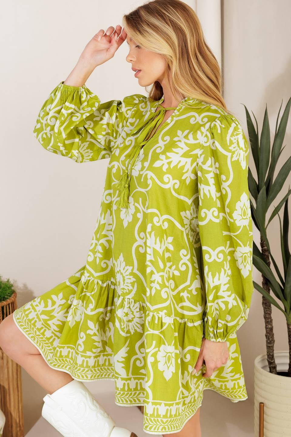 VESTIDO CORTO TEJIDO LIME CATCHING FLIGHTS