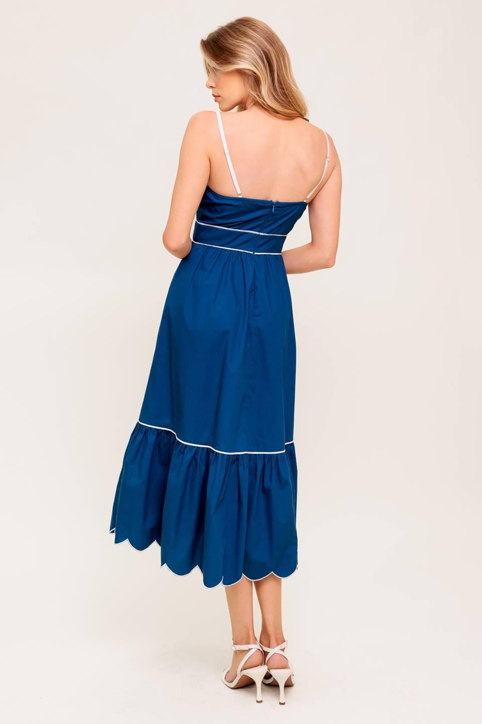 VESTIDO MIDI TEJIDO AZUL MARINO RÚSTICO DREAM