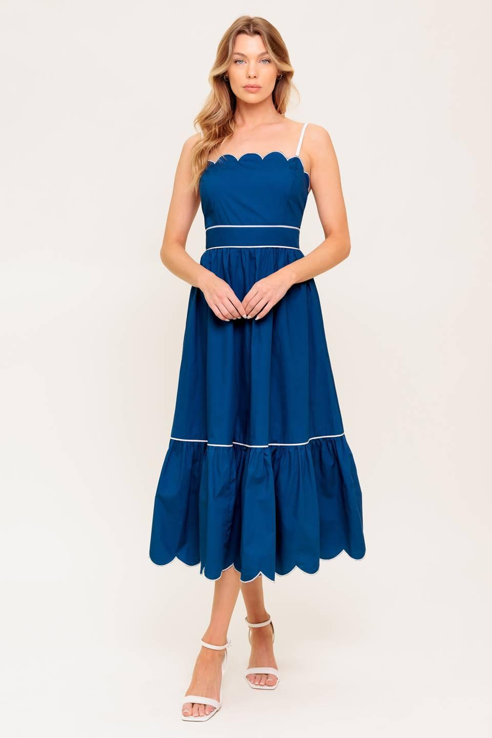 VESTIDO MIDI TEJIDO AZUL MARINO RÚSTICO DREAM