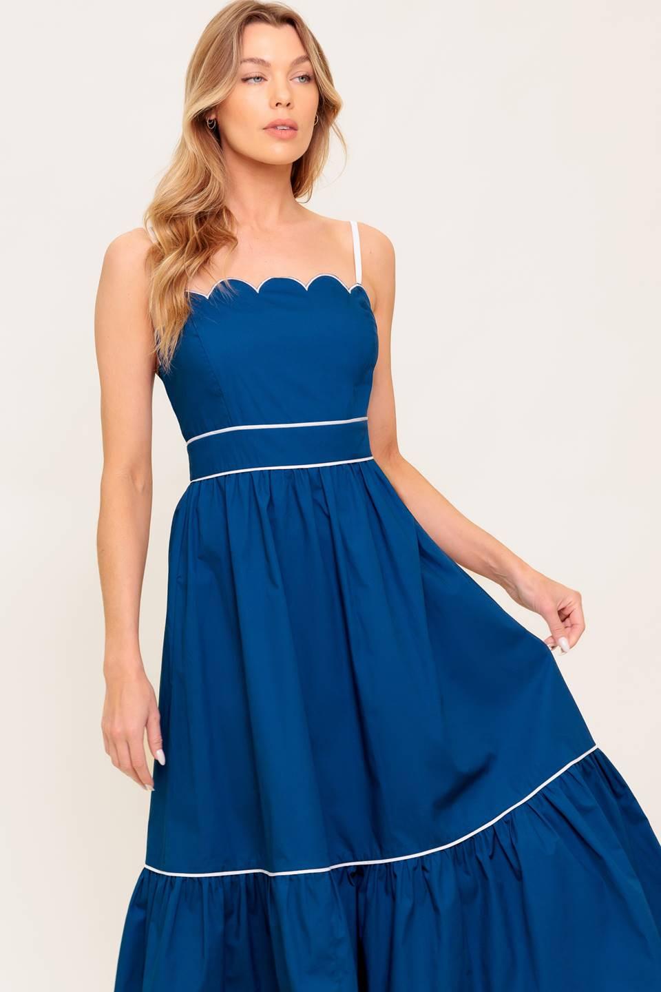 VESTIDO MIDI TEJIDO AZUL MARINO RÚSTICO DREAM