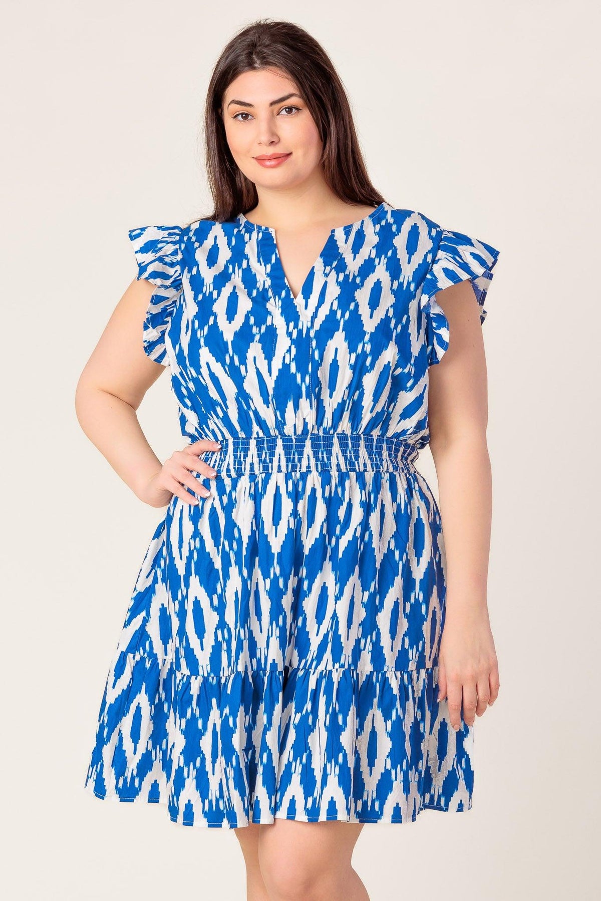 A PERFECT MATCH WOVEN MINI DRESS